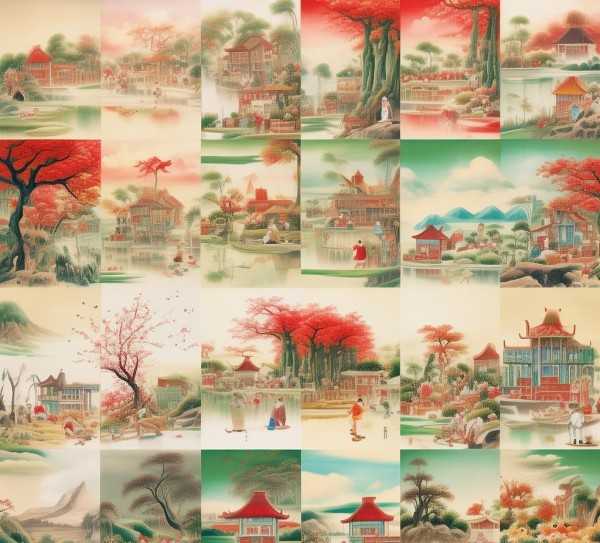 色彩斑斓，悦心情成语画卷赏析