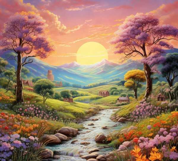 画卷生辉，描绘美好生活环境的成语佳句